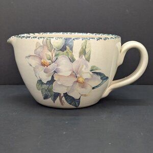 Home and Garden Party Magnolia Flower Stoneware Batter Bowl Made in USA